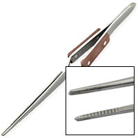 Cross Locking Fiber-Grip Soldering Tweezers - Medium Point